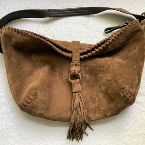 Vintage Coach Whipstich Brown Suede Hobo